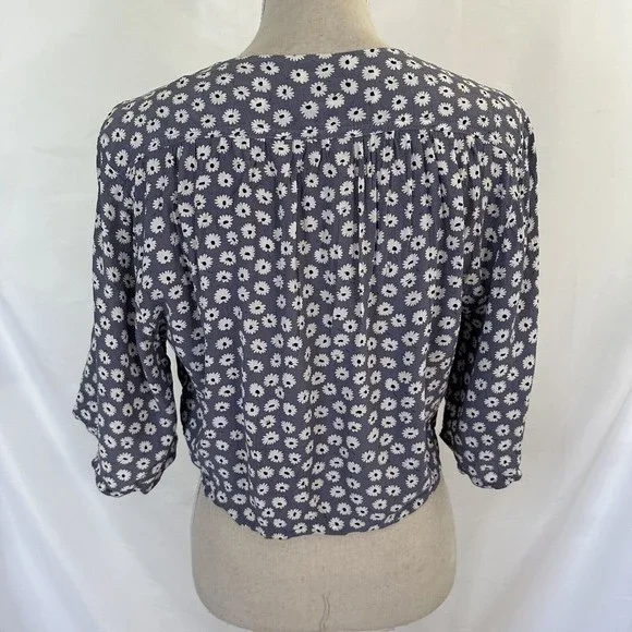 Faithfull The Brand x Anthropologie Danica Floral Tie Front Crop Top 10 - Picture 5 of 7